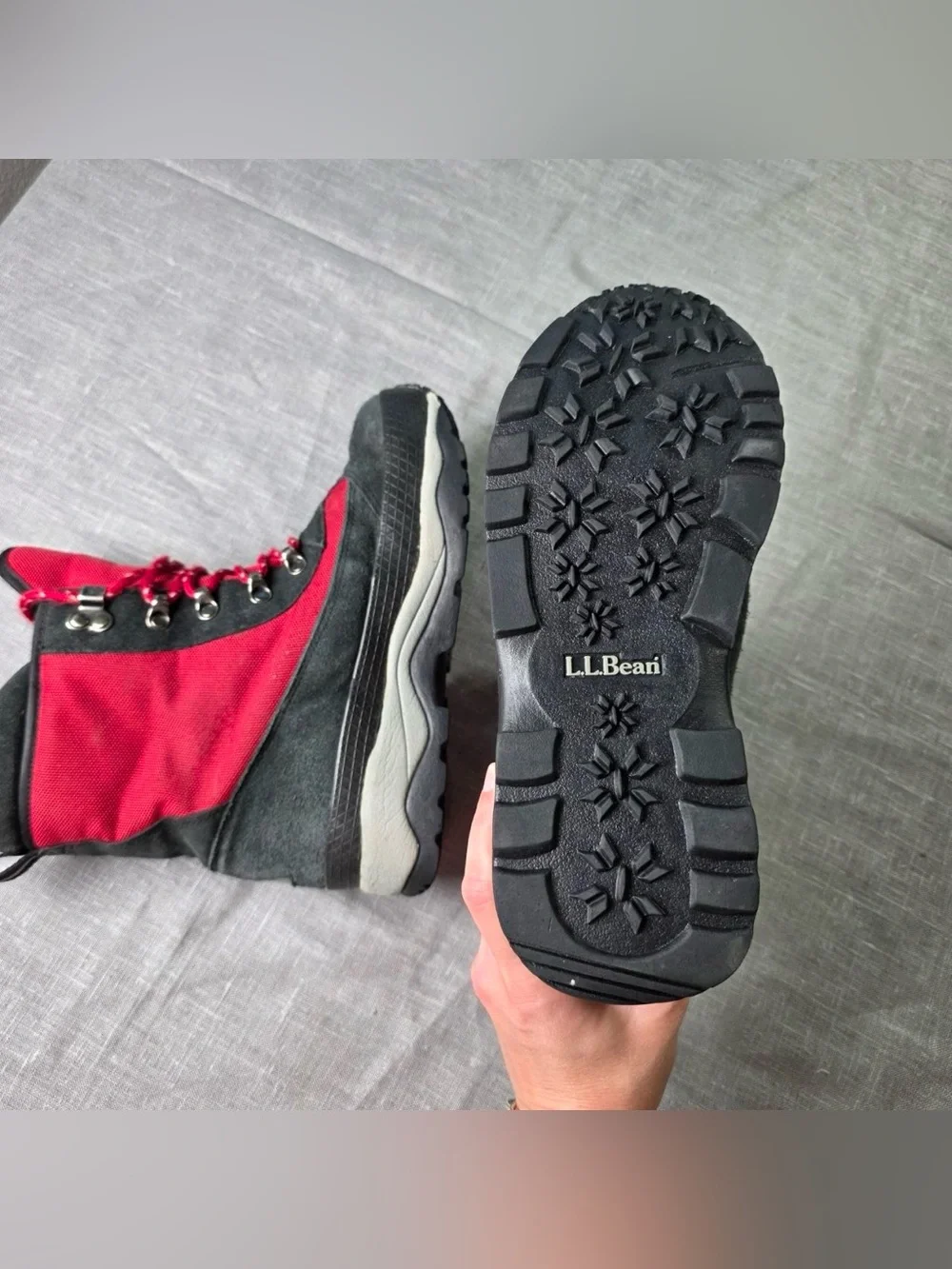 L.L. Bean Insulated Snow Boots – Black/Red (Kids 6 / Women's Fit)